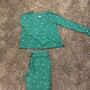 Green Pajamas with Fun Print